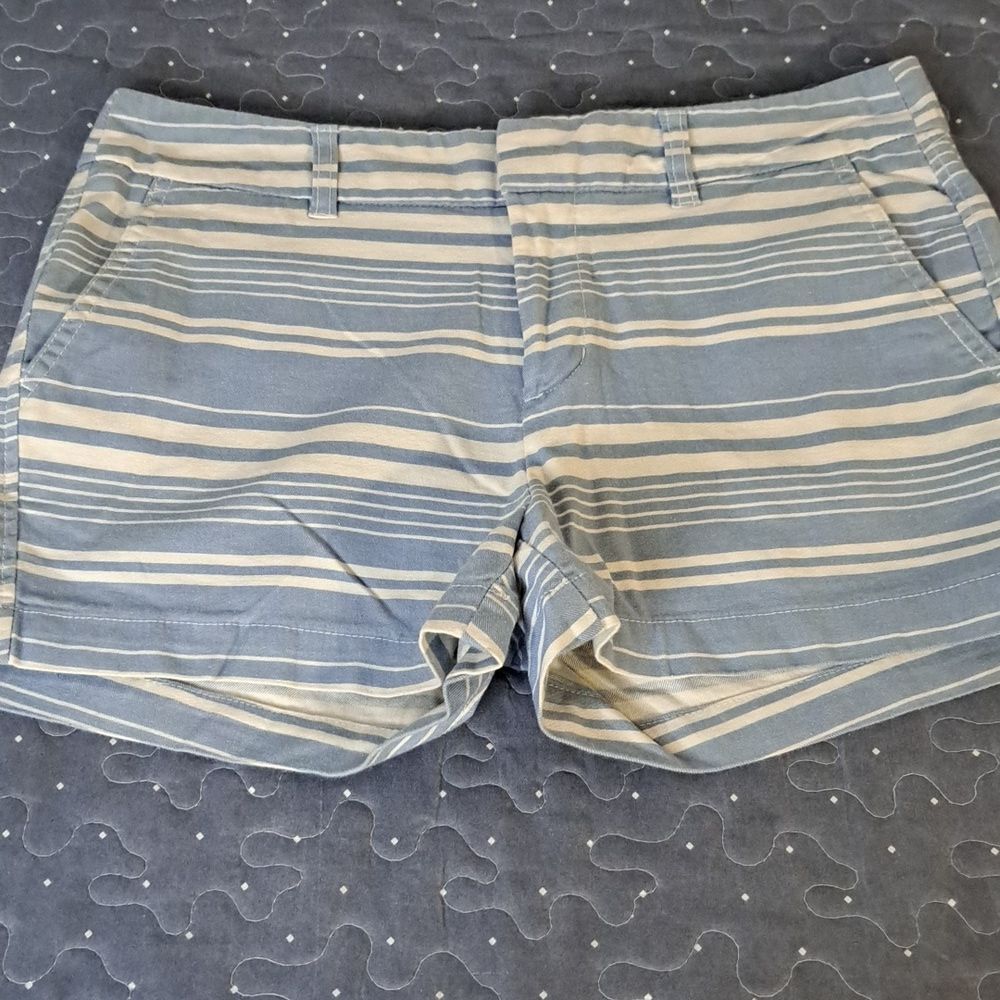 Striped Blue and White Women's Shorts